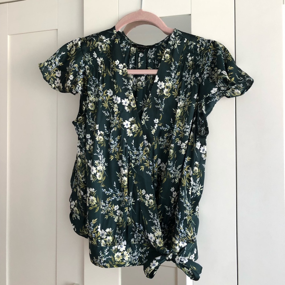 Satin wrap shirt